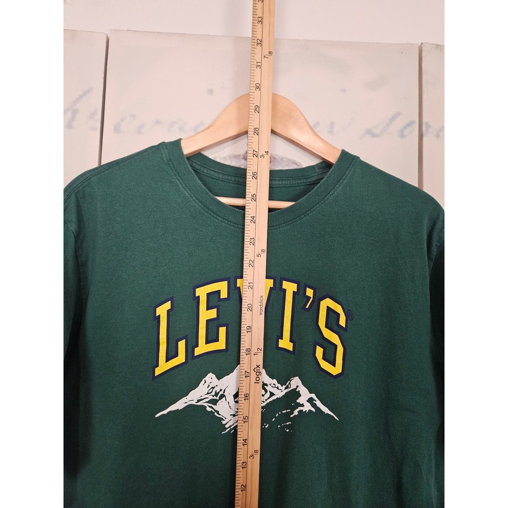 Levis T Shirt XL Green Relaxed Fit Mountain Graphic Arch Logo Short Sleeve Tee - Picture 6 of 7